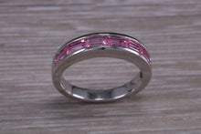 Load image into Gallery viewer, Ladies Sterling Silver Pink C Z set Ring