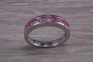 Ladies Sterling Silver Pink C Z set Ring