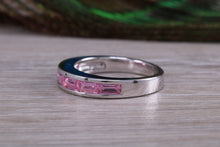 Load image into Gallery viewer, Ladies Sterling Silver Pink C Z set Ring
