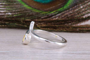 Yellow Sapphire C Z set Silver Ring