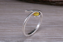 Load image into Gallery viewer, Yellow Sapphire C Z set Silver Ring