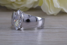 Load image into Gallery viewer, Sterling silver Marquise set dress ring, very unique design
