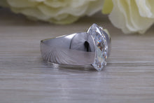 Load image into Gallery viewer, Sterling silver Marquise set dress ring, very unique design