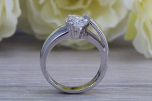 Sterling silver Marquise set dress ring, very unique design