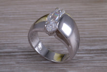 Load image into Gallery viewer, Sterling silver Marquise set dress ring, very unique design