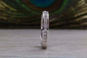 Half carat Round cut Diamonds Chanel set Ring, Available in your Choice of Precious Metals
