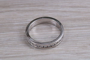 Half carat Round cut Diamonds Chanel set Ring, Available in your Choice of Precious Metals