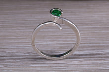 Load image into Gallery viewer, Sterling Silver Emerald C Z set Ring