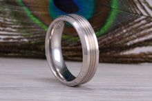 Load image into Gallery viewer, Titanium patterened band, light weight and very durable, choice of widths , perfect as wedding band or fashion ring