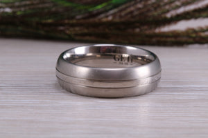 Titanium patterened band, light weight and very durable, choice of widths , perfect as wedding band or fashion ring
