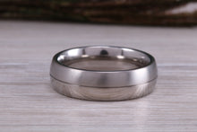 Load image into Gallery viewer, Titanium patterned finish band, light weight and very durable, choice of widths , perfect as wedding band or fashion ring
