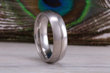 Load image into Gallery viewer, Titanium patterned finish band, light weight and very durable, choice of widths , perfect as wedding band or fashion ring