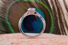 Load image into Gallery viewer, Beautiful Charles and Colvard Mossainte with natural diamonds platinum engement ring,best Forever One grade Diamond
