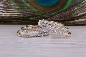 Diamond set Yellow Gold Dropper Earrings with Latch Back Fittings