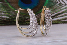 Load image into Gallery viewer, Diamond set Yellow Gold Dropper Earrings with Latch Back Fittings