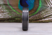 Load image into Gallery viewer, Titanium patterened hammered finish band, light weight and very durable, choice of widths , perfect as wedding band or fashion ring