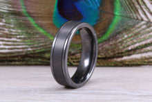Load image into Gallery viewer, Titanium patterened hammered finish band, light weight and very durable, choice of widths , perfect as wedding band or fashion ring