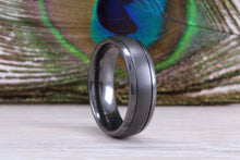 Load image into Gallery viewer, Titanium patterened hammered finish band, light weight and very durable, choice of widths , perfect as wedding band or fashion ring