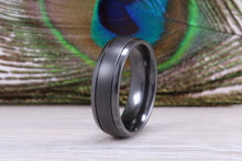 Load image into Gallery viewer, Titanium patterened hammered finish band, light weight and very durable, choice of widths , perfect as wedding band or fashion ring