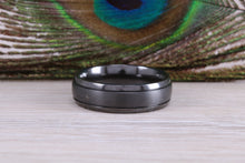Load image into Gallery viewer, Titanium patterened hammered finish band, light weight and very durable, choice of widths , perfect as wedding band or fashion ring