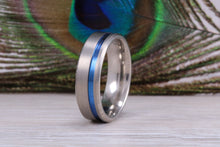 Load image into Gallery viewer, Titanium patterened hammered finish band, light weight and very durable, choice of widths , perfect as wedding band or fashion ring