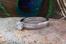 Load image into Gallery viewer, Gorgeous Charles and Colvard Mossainte with natural diamonds platinum engement ring,best Forever One grade Diamond