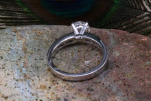 Load image into Gallery viewer, Gorgeous Charles and Colvard Mossainte with natural diamonds platinum engement ring,best Forever One grade Diamond