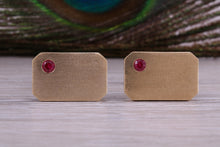 Load image into Gallery viewer, Gents Gold Cufflinks, Heavy Solid Yellow Gold, Set With Your Choice of Gemstone
