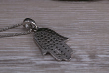 Load image into Gallery viewer, 1.25 carats Diamond set Hamsa Necklace in Platinum