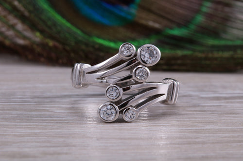 Sterling Silver cubic zirconia set dress ring
