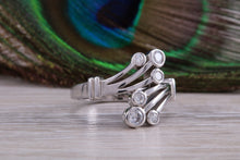 Load image into Gallery viewer, Sterling Silver cubic zirconia set dress ring