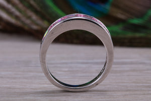 Ladies Sterling Silver Pink C Z set Ring