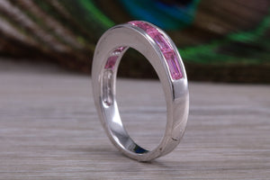 Ladies Sterling Silver Pink C Z set Ring