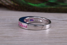 Load image into Gallery viewer, Ladies Sterling Silver Pink C Z set Ring