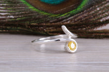 Load image into Gallery viewer, Yellow Sapphire C Z set Silver Ring