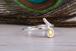 Yellow Sapphire C Z set Silver Ring