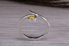 Load image into Gallery viewer, Yellow Sapphire C Z set Silver Ring