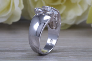 Sterling silver Marquise set dress ring, very unique design
