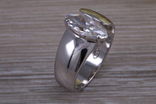Load image into Gallery viewer, Sterling silver Marquise set dress ring, very unique design