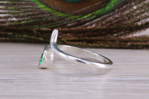 Sterling Silver Emerald C Z set Ring