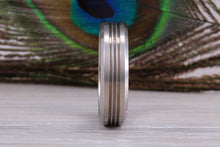 Load image into Gallery viewer, Titanium patterened band, light weight and very durable, choice of widths , perfect as wedding band or fashion ring
