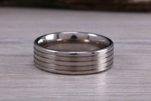 Load image into Gallery viewer, Titanium patterned finish band, light weight and very durable, choice of widths , perfect as wedding band or fashion ring
