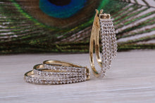 Load image into Gallery viewer, Diamond set Yellow Gold Dropper Earrings with Latch Back Fittings