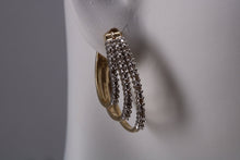 Load image into Gallery viewer, Diamond set Yellow Gold Dropper Earrings with Latch Back Fittings