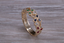 Load image into Gallery viewer, Multi Gemstone Floral Designed Yellow Gold Ring
