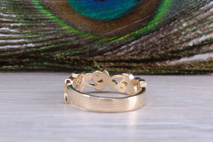 Multi Gemstone Floral Designed Yellow Gold Ring