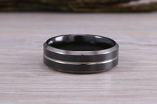 Load image into Gallery viewer, Titanium patterened hammered finish band, light weight and very durable, choice of widths , perfect as wedding band or fashion ring