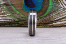Load image into Gallery viewer, Titanium patterened hammered finish band, light weight and very durable, choice of widths , perfect as wedding band or fashion ring