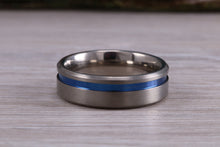 Load image into Gallery viewer, Titanium patterened hammered finish band, light weight and very durable, choice of widths , perfect as wedding band or fashion ring
