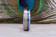 Load image into Gallery viewer, Titanium patterened hammered finish band, light weight and very durable, choice of widths , perfect as wedding band or fashion ring